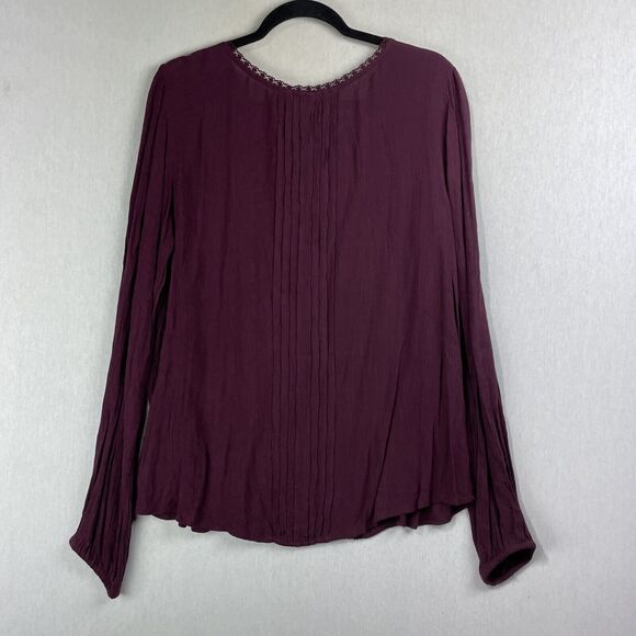 Vintage Gap Tunic Top SZ XL Solid Purple Long Sleeve Fall Autumn Cottagecore NWT - Picture 4 of 16